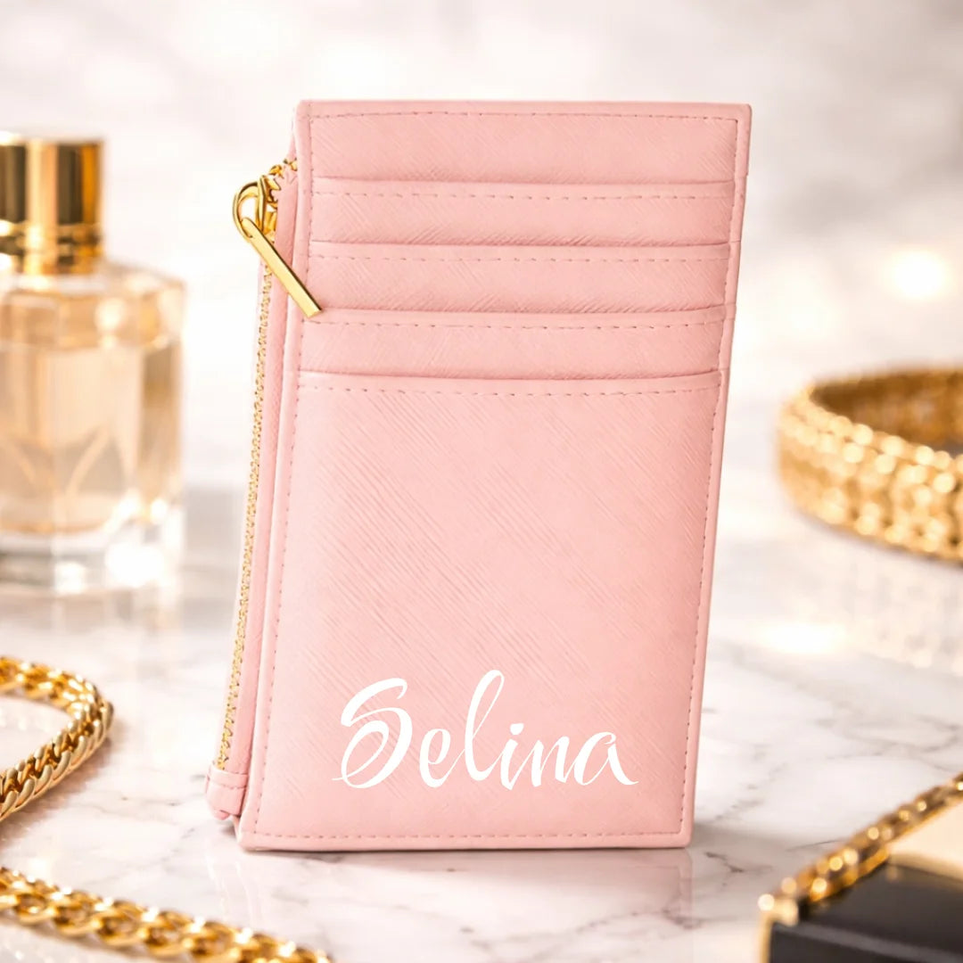 Kartenetui mit Münzfach  Kleine Geldbörse für Damen & Herren Personalisiert