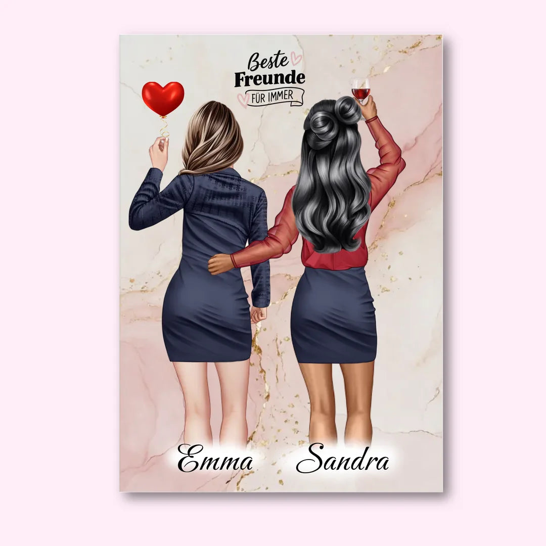 Beste Freundinnen & Schwester Personalisierte Poster
