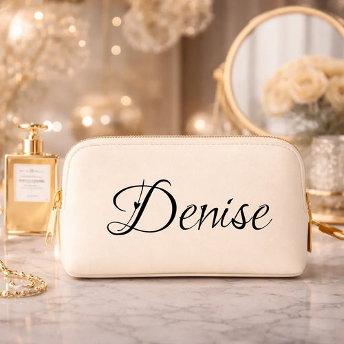 Personalisierte Kosmetiktasche mit Namen – Größe M & L | Geschenk für Frauen