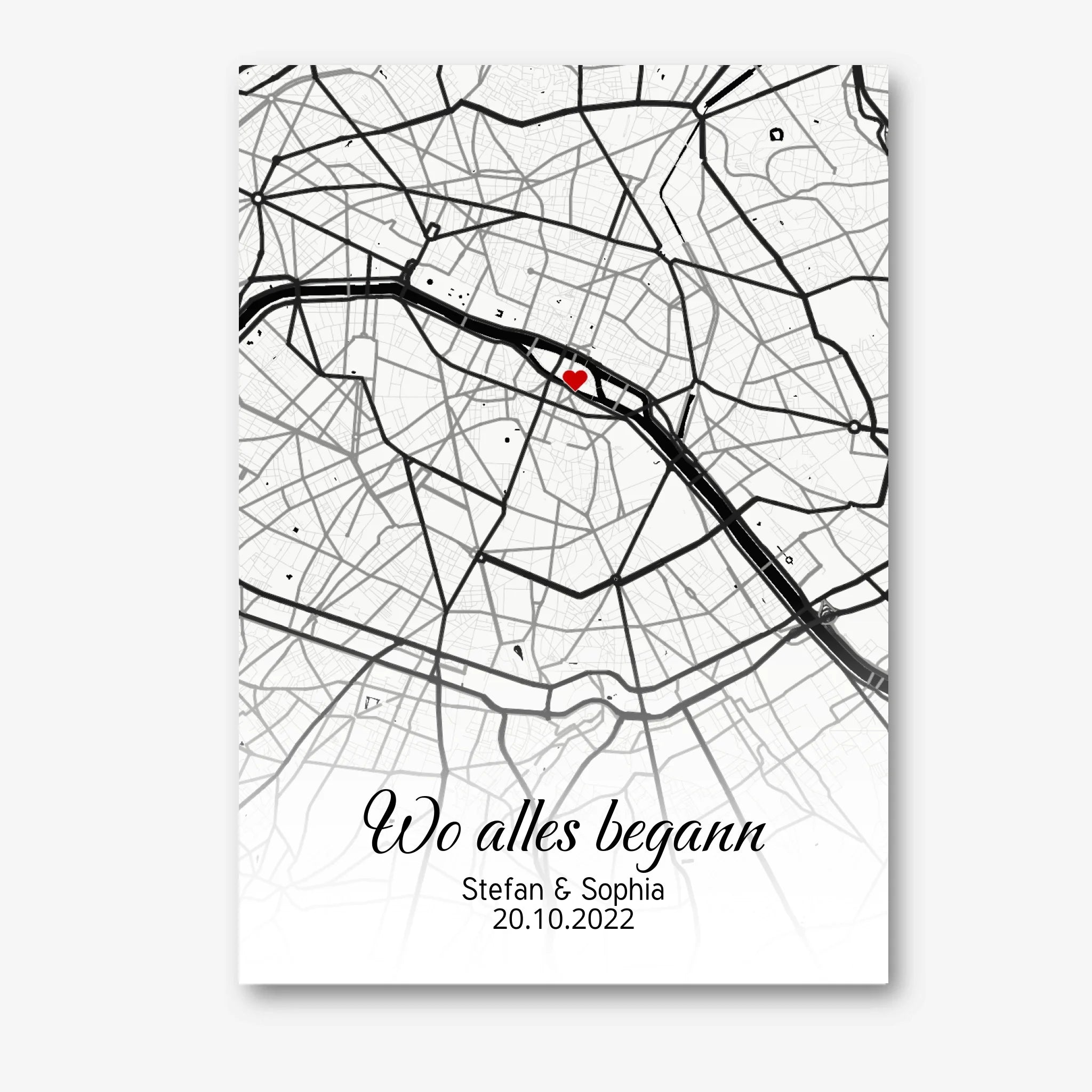 Karte wo alles Begonnen - Personalisierte Poster