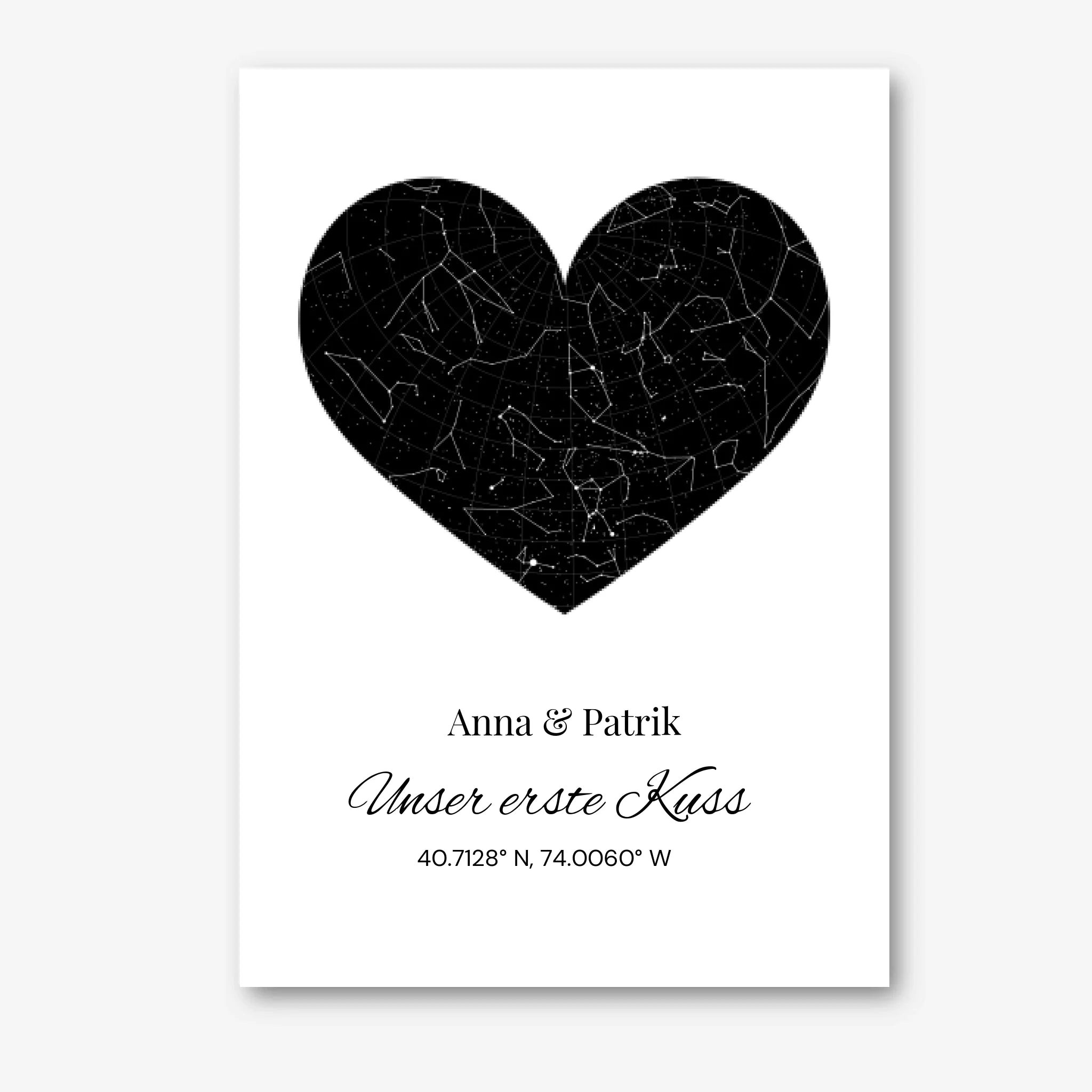 Personalisiertes Sternkarten-Poster – Geschenk mit Namen & Wunschtext