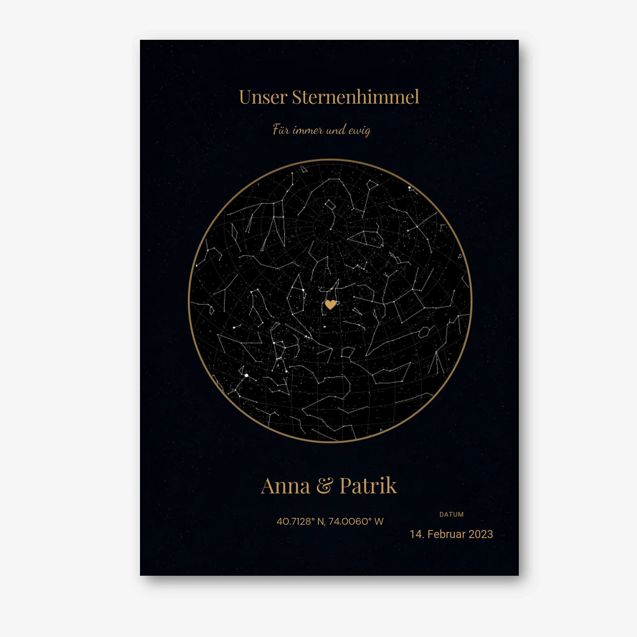Personalisiertes Sternkarten-Poster – Geschenk mit Namen & Wunschtext