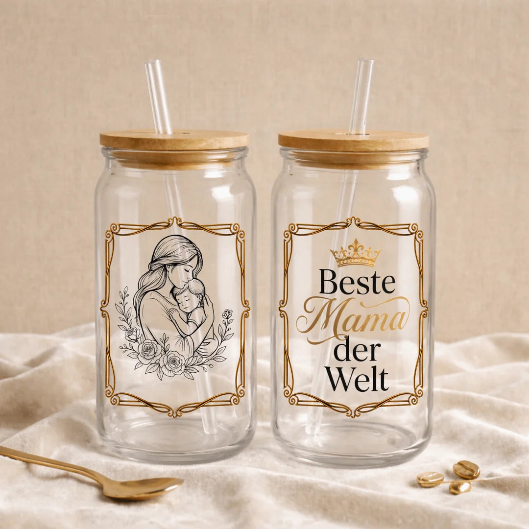 Personalisiertes Trinkglas 500ml Mama – Namen & Design