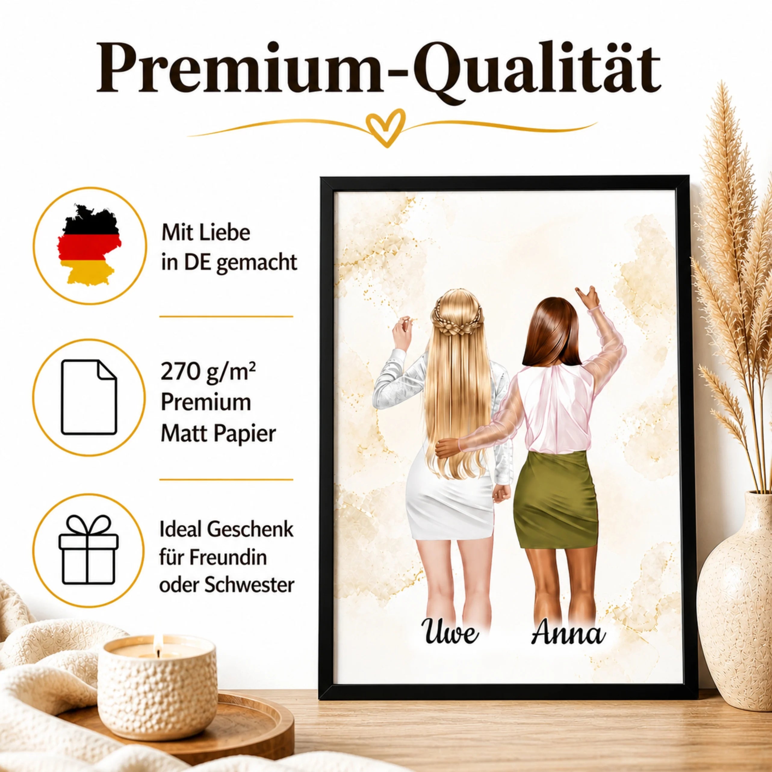 Beste Freundinnen & Schwester Personalisierte Poster