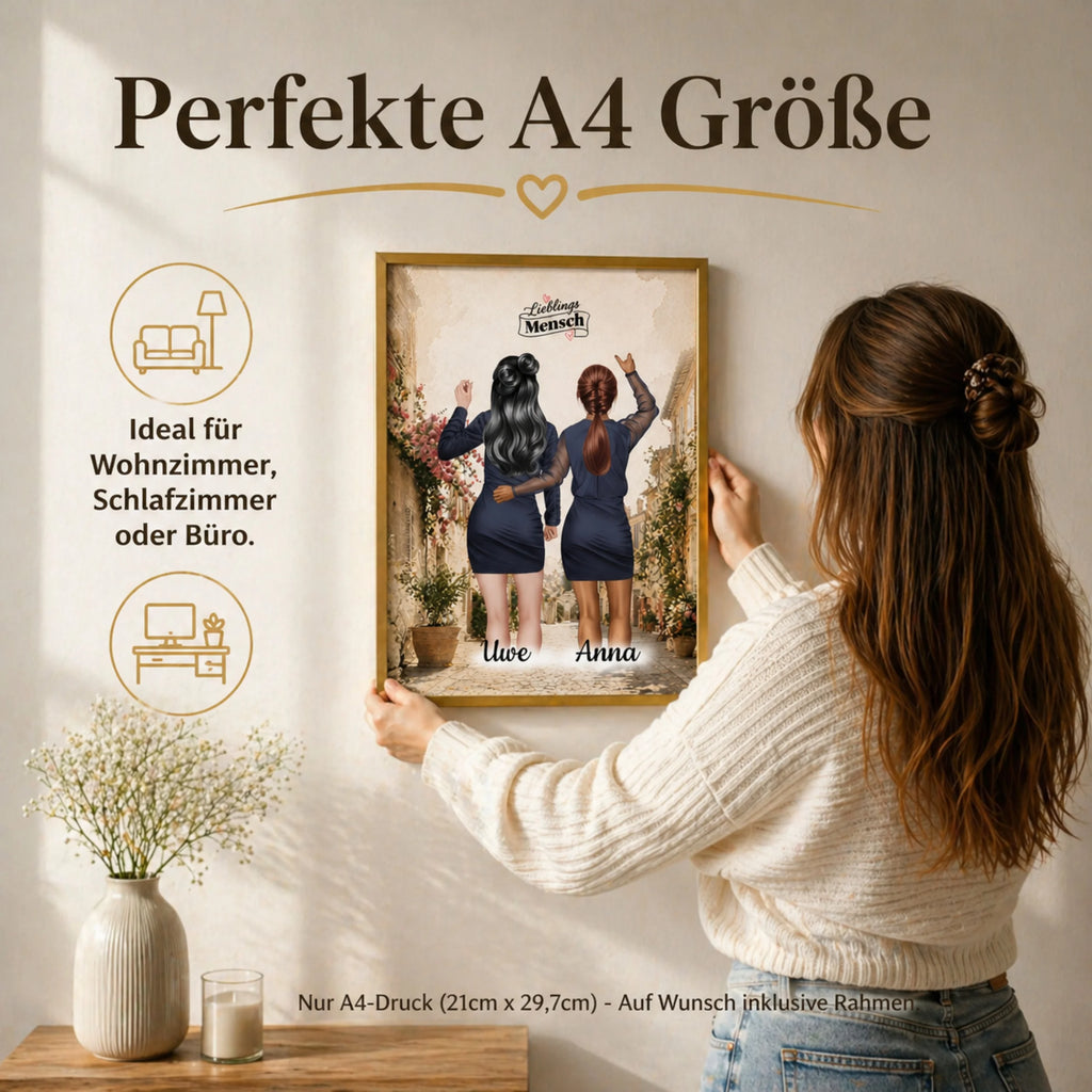 Beste Freundinnen & Schwester Personalisierte Poster