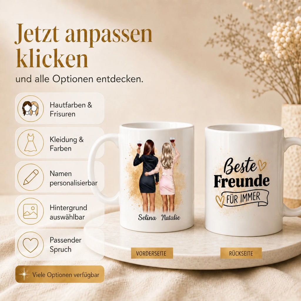 Beste Freundin - Schwester Personalisierte Tasse