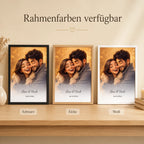 Personalisiertes 3D-Cartoon-Porträt mit Rahmen in Weiß, Schwarz oder Eiche