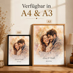 Personalisiertes Aquarell-Porträt erhältlich in DIN A4 und DIN A3