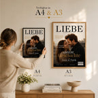 Personalisiertes Fotoposter erhältlich in DIN A4 und DIN A3 – Größenvergleich