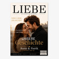 Personalisiertes Fotoposter im Magazin-Stil mit großem Foto, Namen, Datum und Anlass