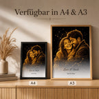 Personalisiertes Golden-Line-Art-Poster erhältlich in DIN A4 und DIN A3