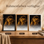 Personalisiertes Golden-Line-Art-Poster mit Rahmen in Weiß, Schwarz oder Eiche