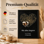 Personalisiertes Herzkarten-Poster auf 270 g/m² Premium Matt Papier, in Deutschland gemacht