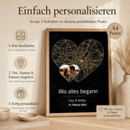 Personalisiertes Herzkarten-Poster – Foto, Namen & Datum | Wo alles begann