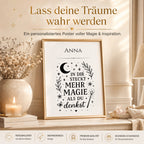Personalisiertes Mutmacher-Poster im Kinderzimmer an der Wand