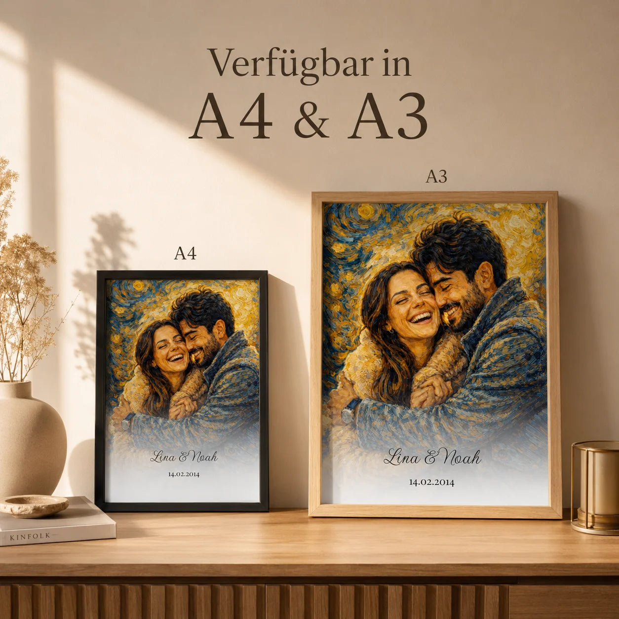 Personalisiertes Öl-Gemälde-Porträt erhältlich in DIN A4 und DIN A3