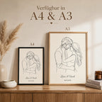 Personalisiertes One-Line-Art-Poster erhältlich in DIN A4 und DIN A3