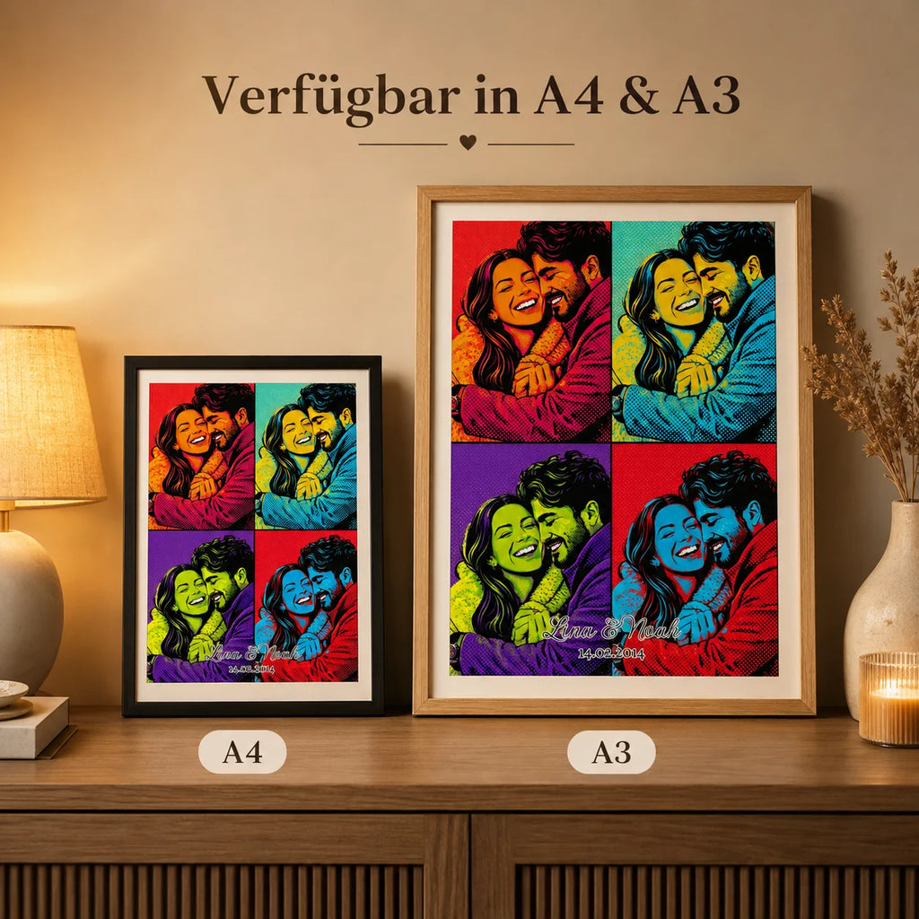 Personalisiertes Pop-Art-Poster erhältlich in DIN A4 und DIN A3